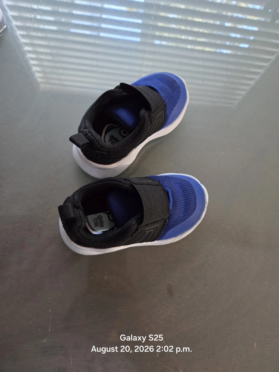 Blue and black toddler sneakers size 4
