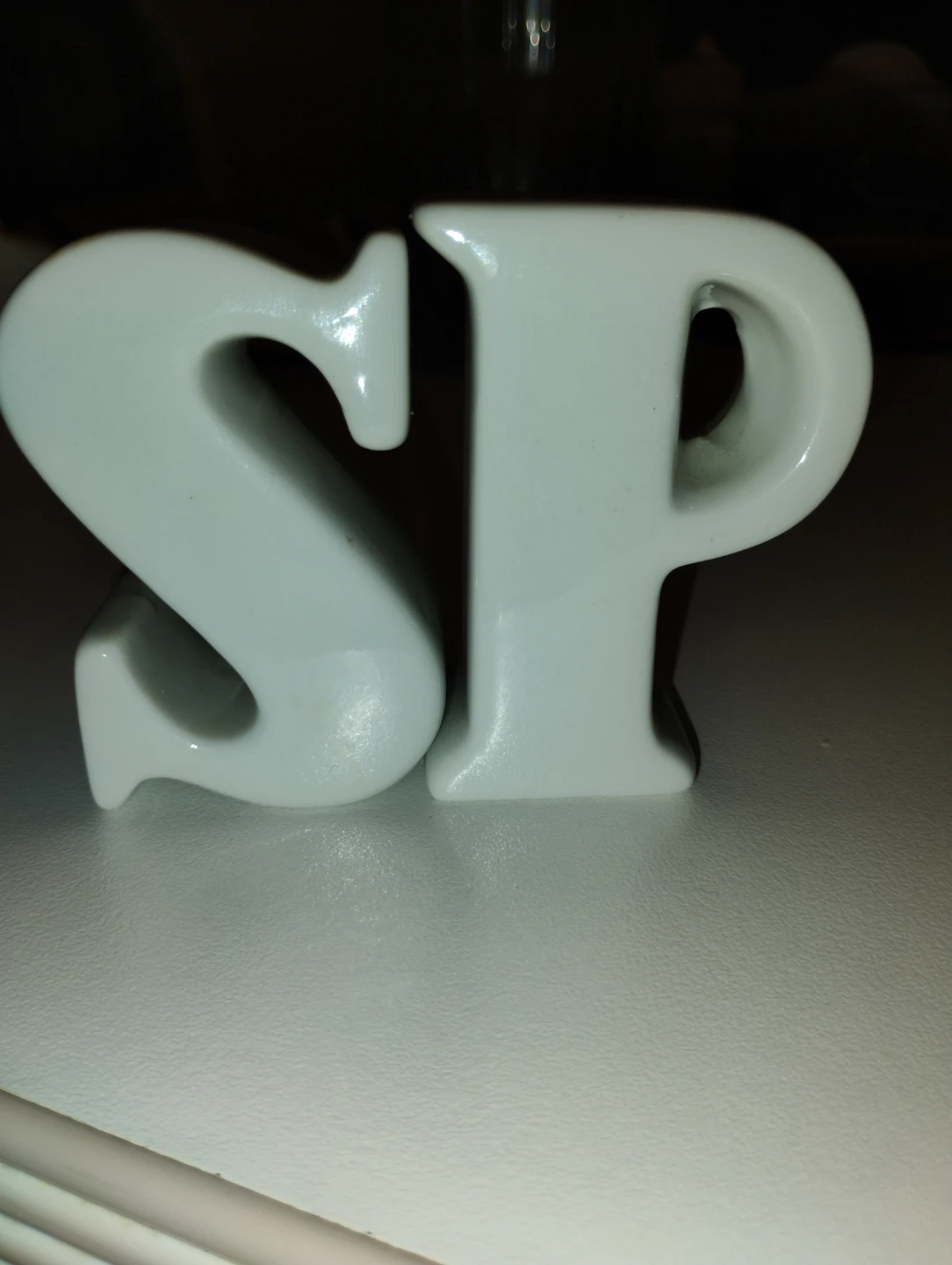 White Ceramic "S" and "P" Salt and Pepper Shakers - photo 3