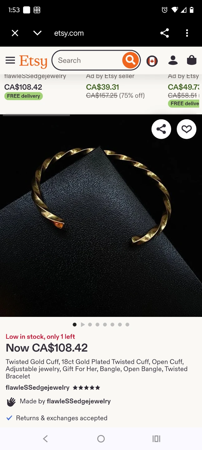 Vitaly Twisted Gold Cuff Bracelet - photo 3