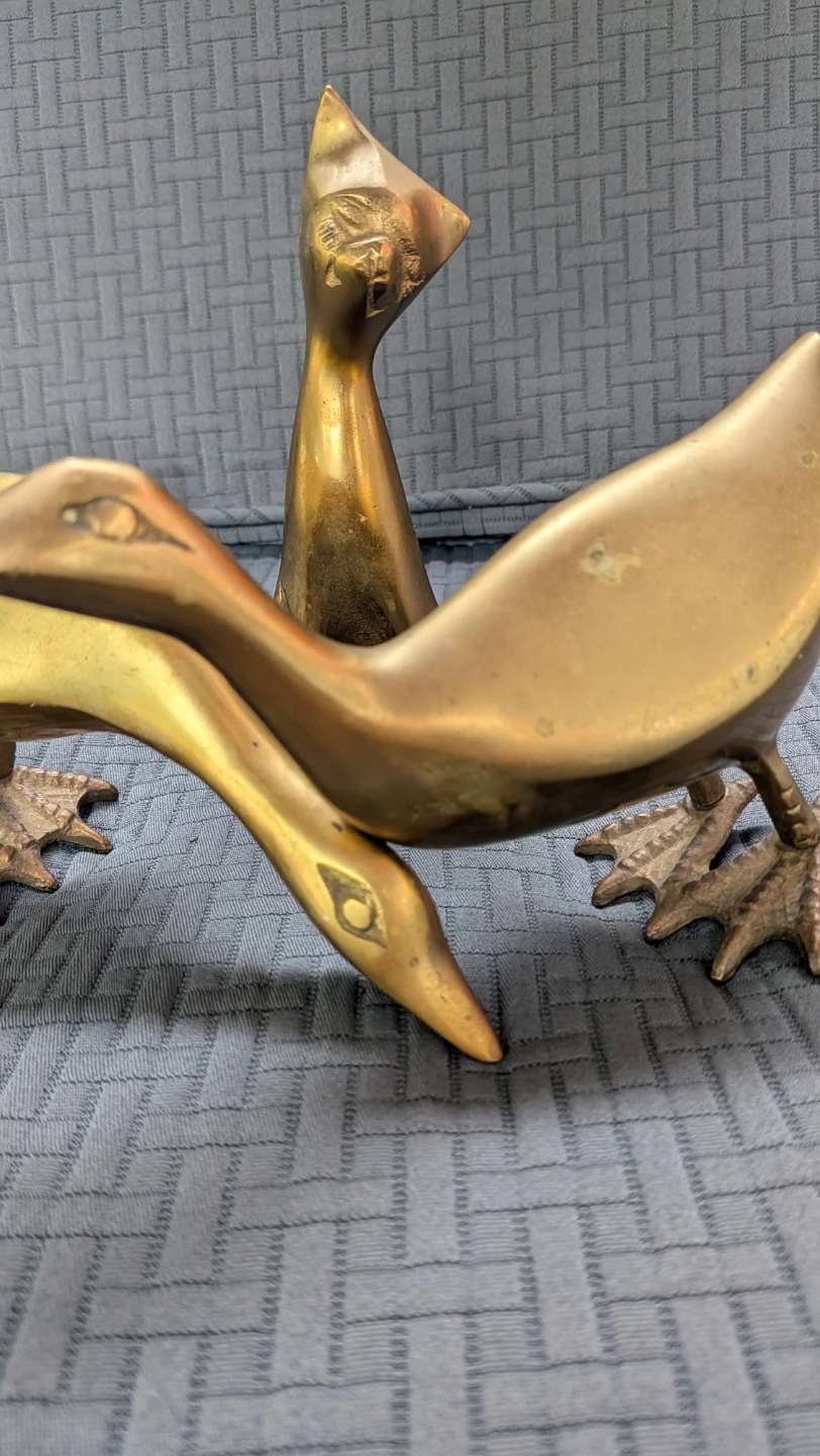 Collection Brass Duck and Cat Figurines - photo 4