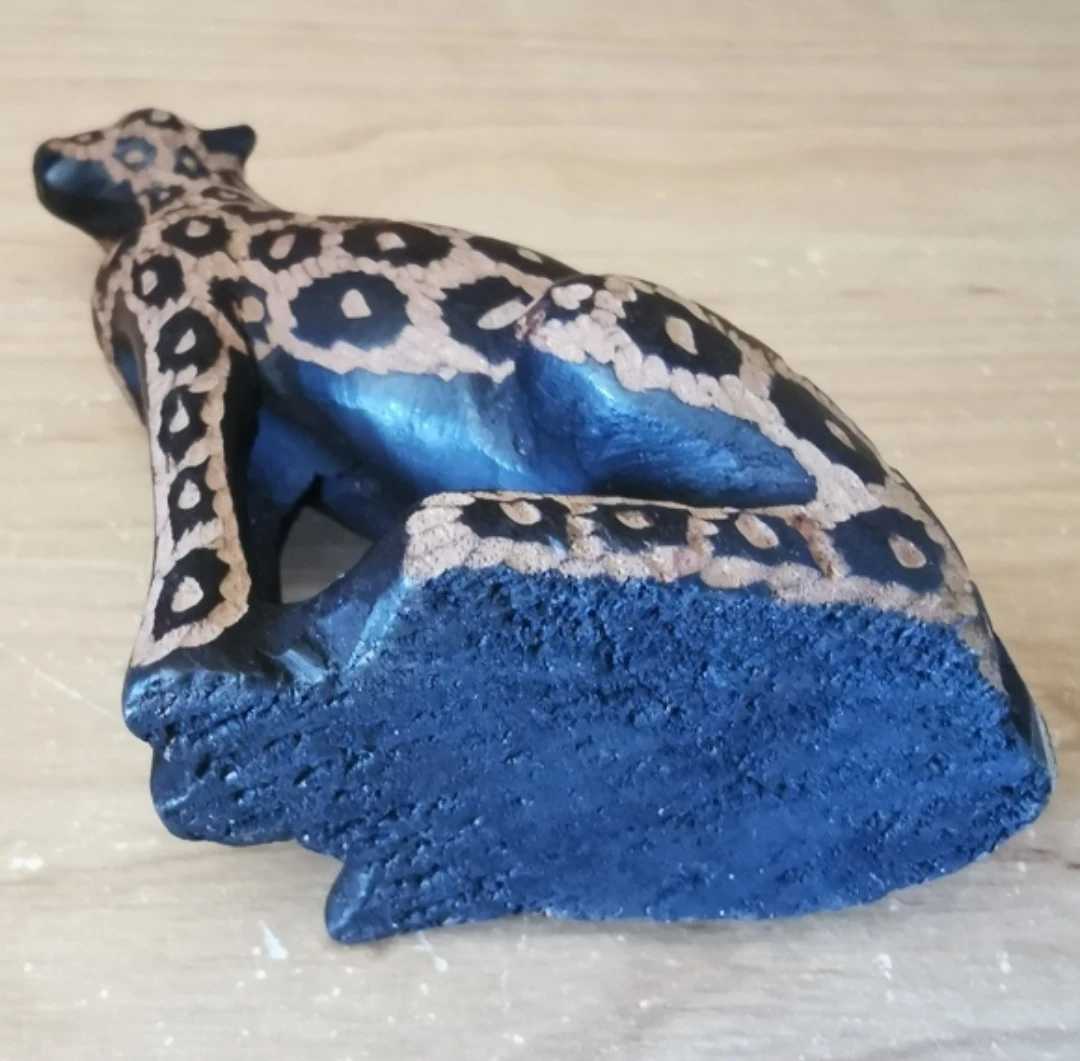 Vintage Hand Carved Wooden Leopard Figurine - photo 5