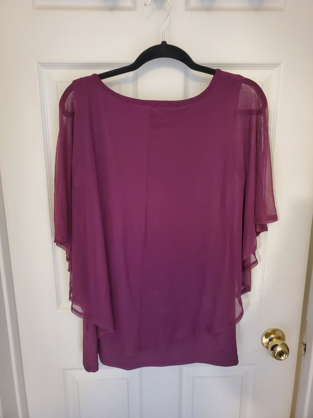 Lily Morgan Purple Sheer Overlay Top...New - photo 2