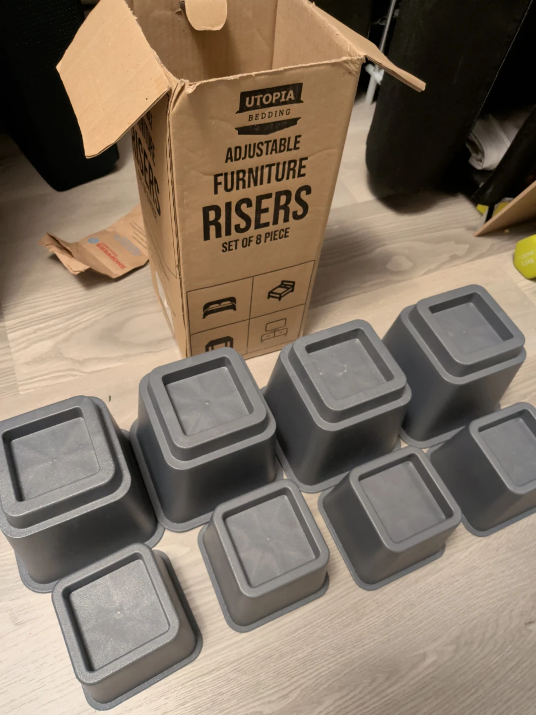 Utopia Bedding Adjustable Furniture Risers - Set of 8