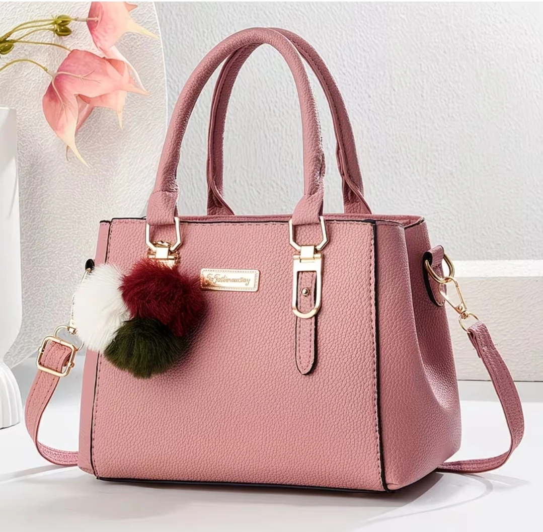 Dark Pink Lala Bag with Pom-Pom - photo 3