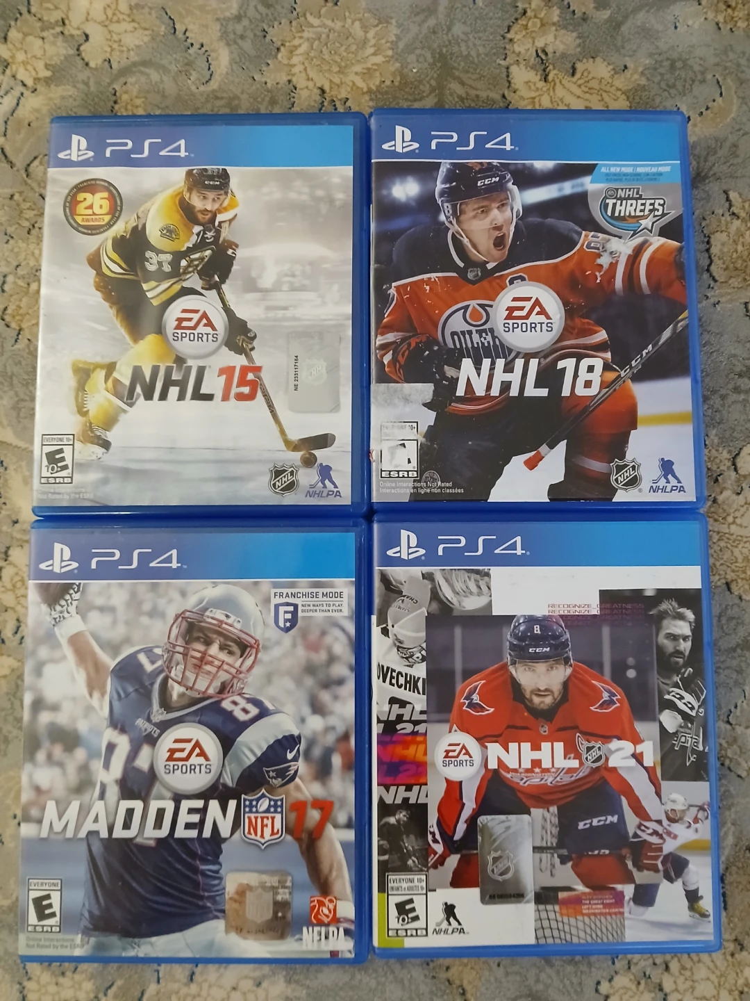 PS4 NHL 15, NHL 18, NHL 21, and Madden 17 Games