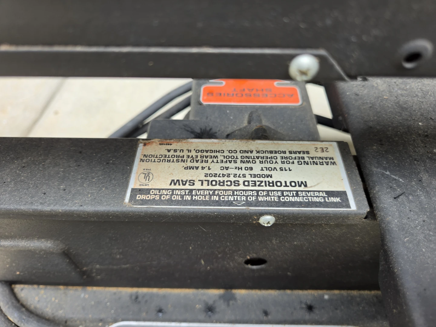 Craftsman Motorized Scroll Saw - photo 2