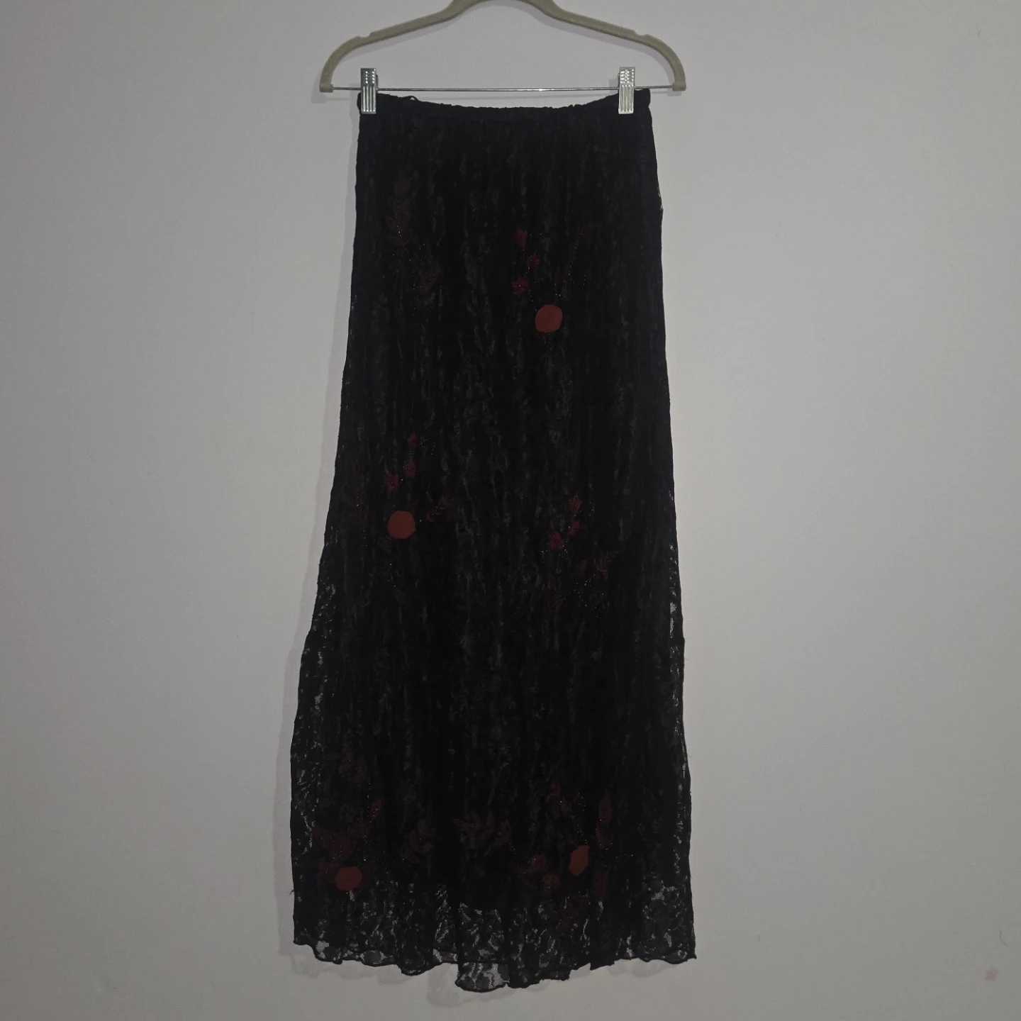Black Lace & Beaded Top and Skirt Set - photo 3