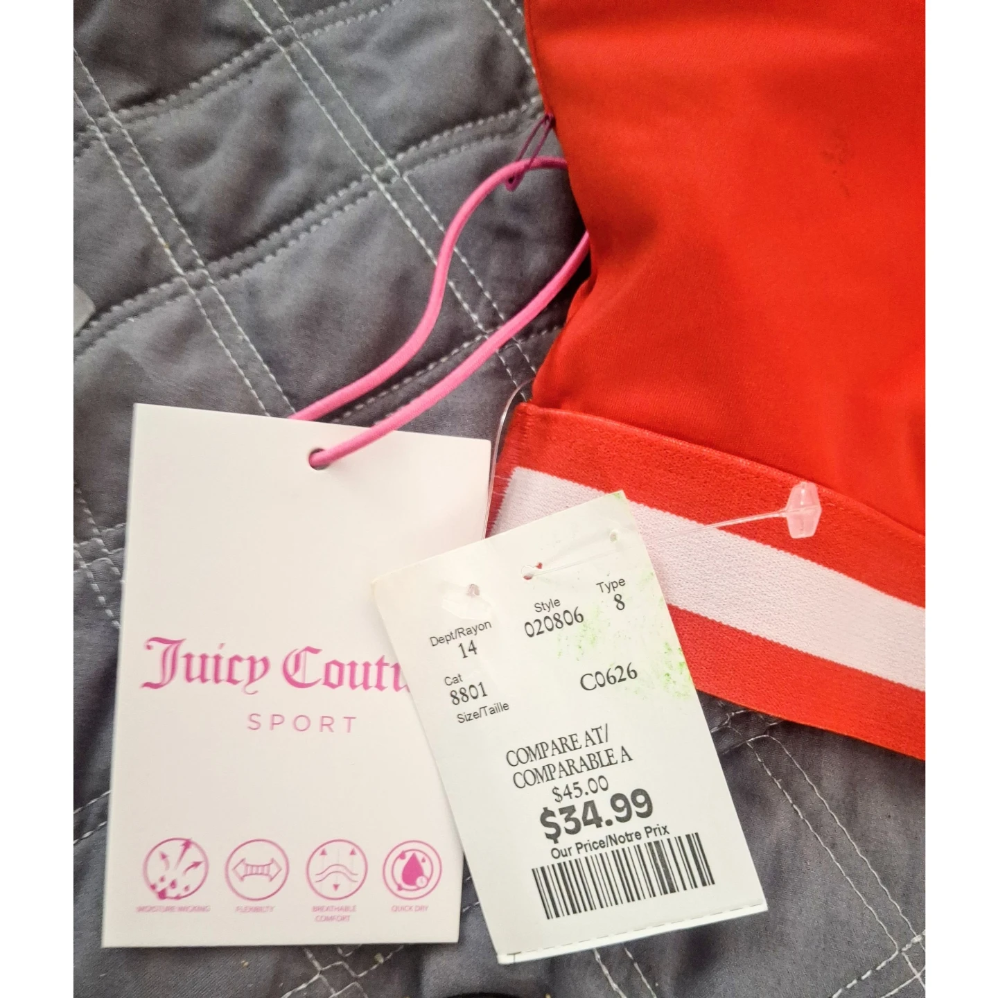 NWT Juicy Couture Sport Racerback Sports Bra - XL - photo 2
