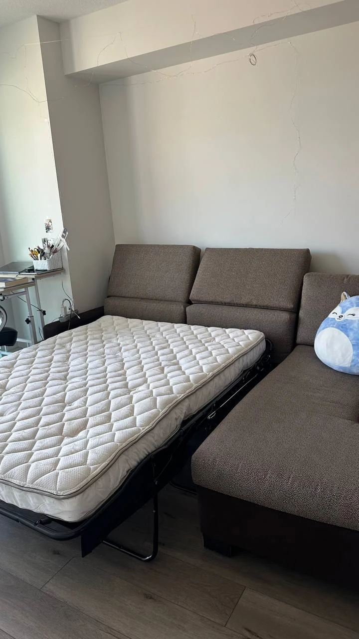 Brown Sectional Sofa Bed with Pull-out Mattress - photo 2