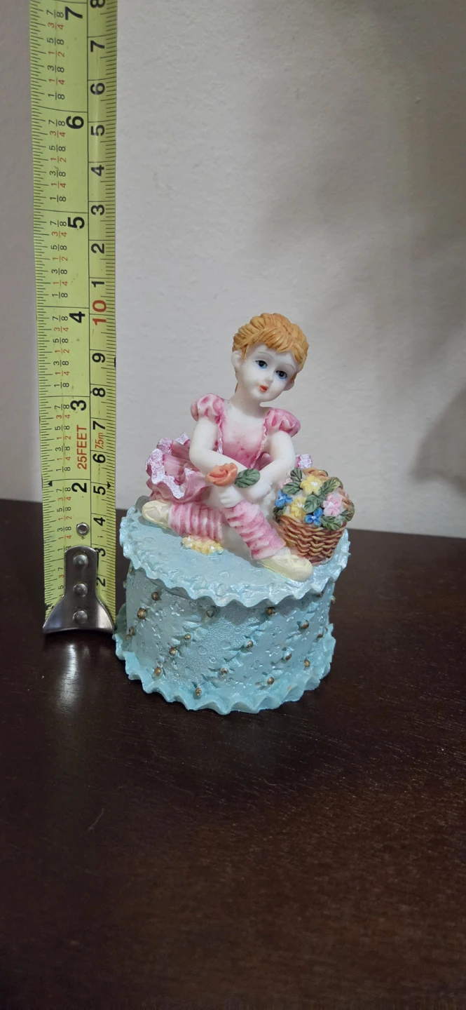 Decorative Trinket Box with Ballerina Figurine