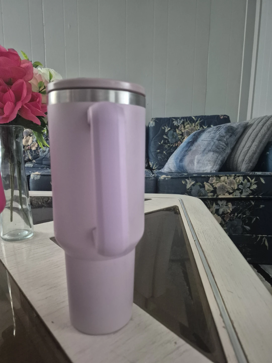 Insulated Light Purple Tumbler with Handle - photo 3