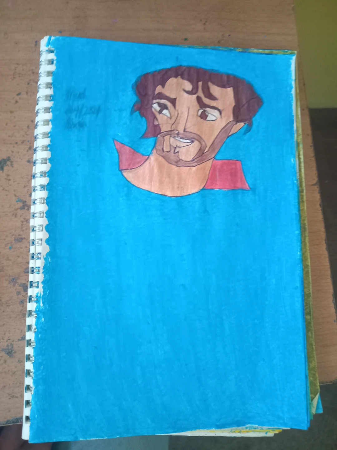 Blue Background: Famous Character Drawing