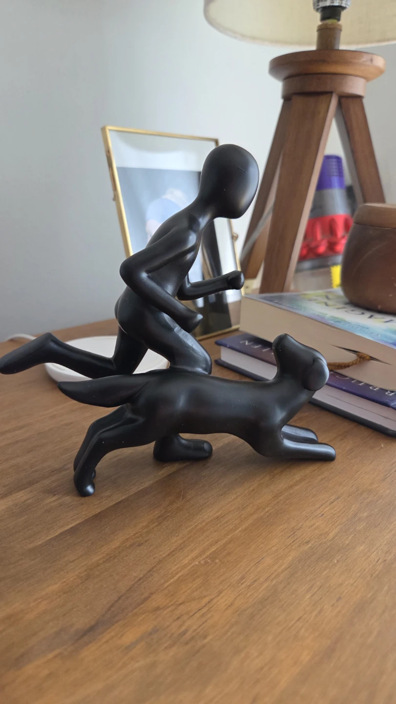 Running Man & Dog Sandstone Statue *new - photo 4