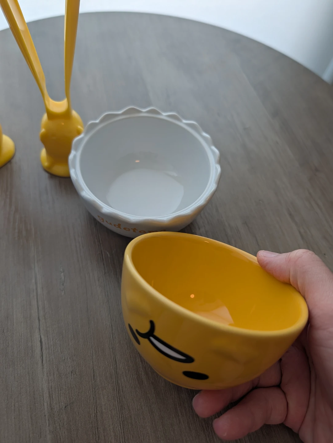 Gudetama bowl set, spoon and tong - photo 2
