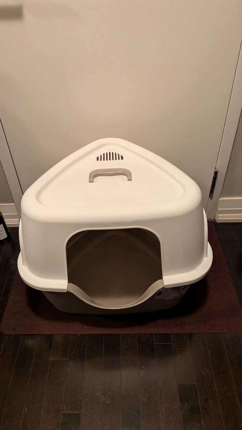 Corner Hooded Cat Litter Box
