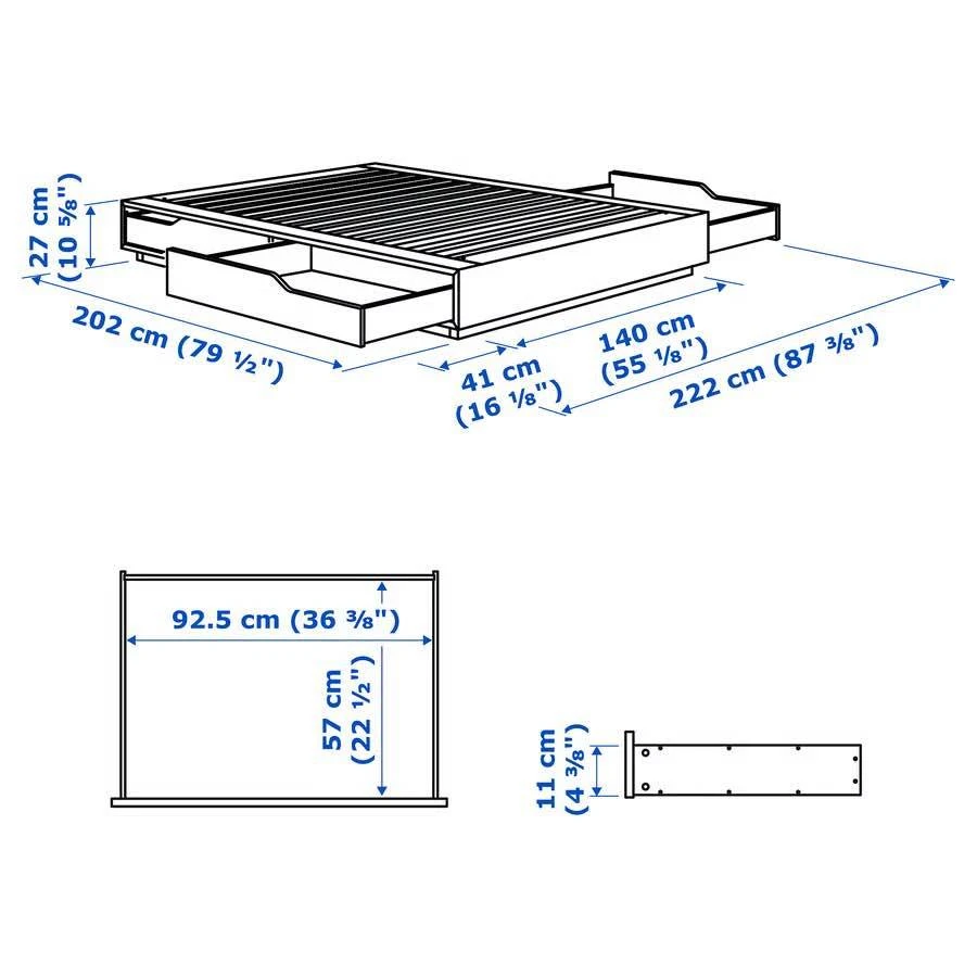 IKEA MANDAL Full Bed Frame with Storage - photo 3