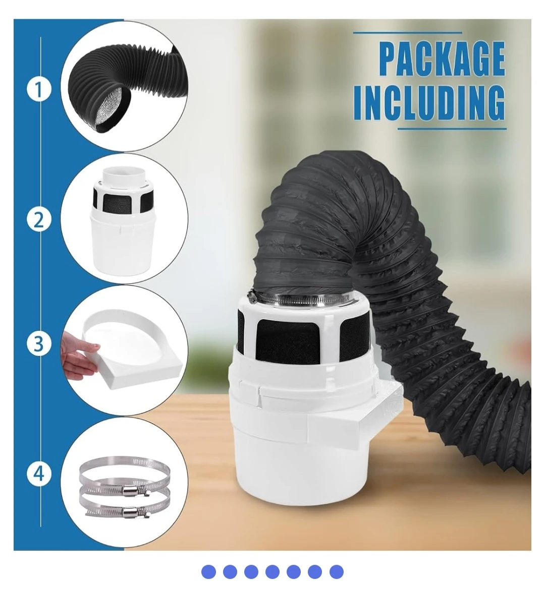 Noorny 3-in-1 Indoor Dryer Vent Kit with 3-Layer Filtration - photo 5