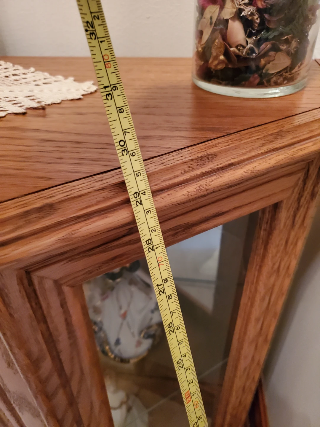 Wooden Corner Curio Cabinet with Mirror - photo 4