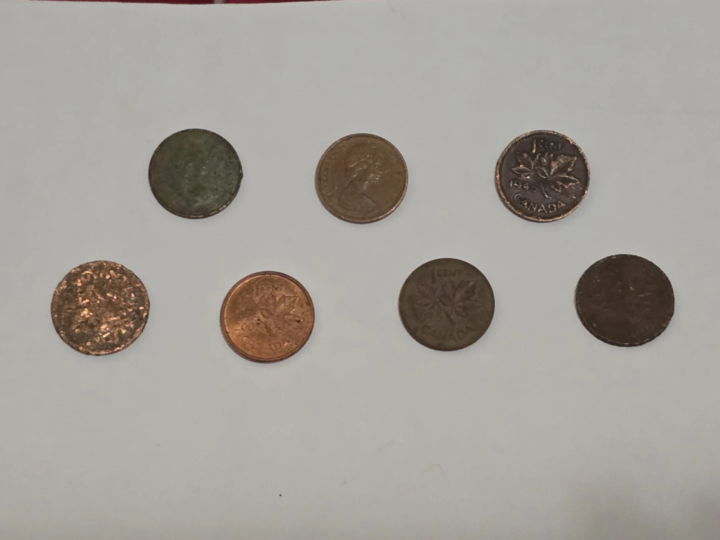 Collection of 7 Canadian Pennies
