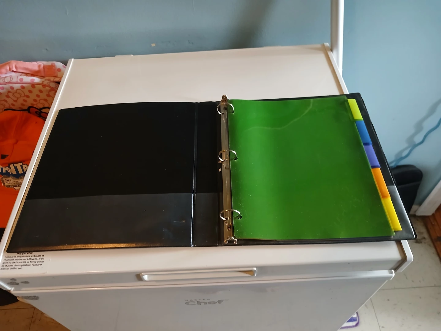Black 3-Ring Binder with Multi-Color Dividers