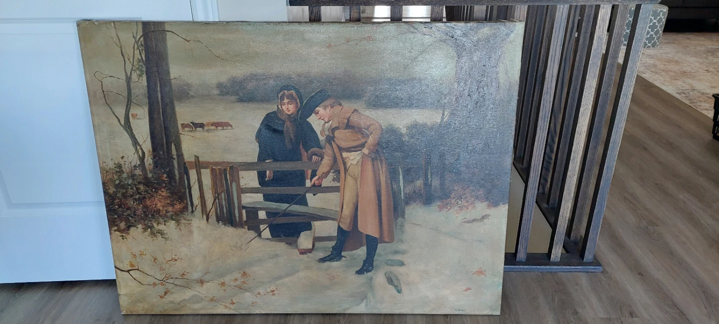 Historic canvas print on wood backing. - photo 4