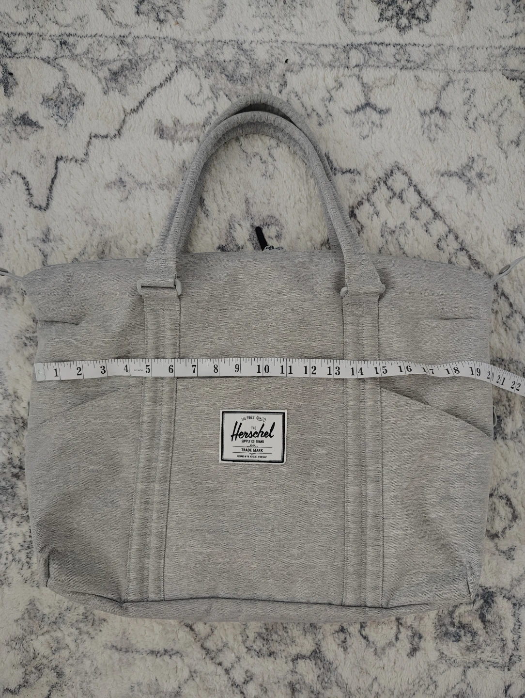 Herschel Light Gray Duffel Tote Bag – Large, 15" × 20" - photo 4