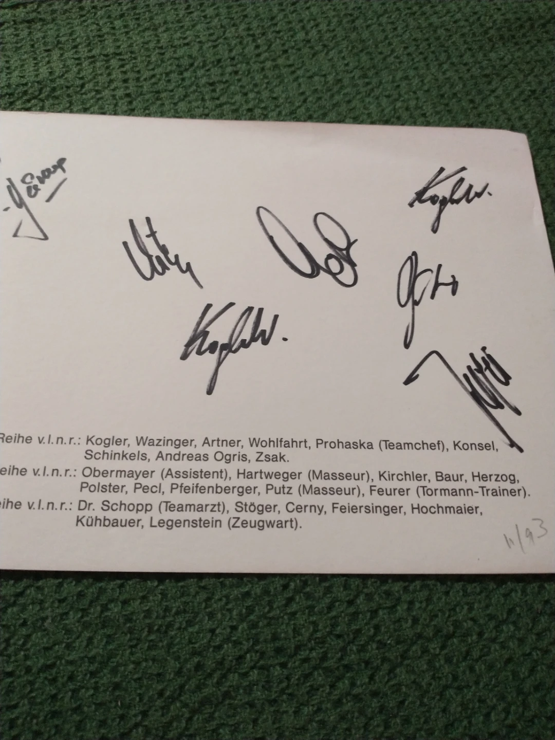 1993 Austria National Football Team Picture With 7 Autographs - photo 5
