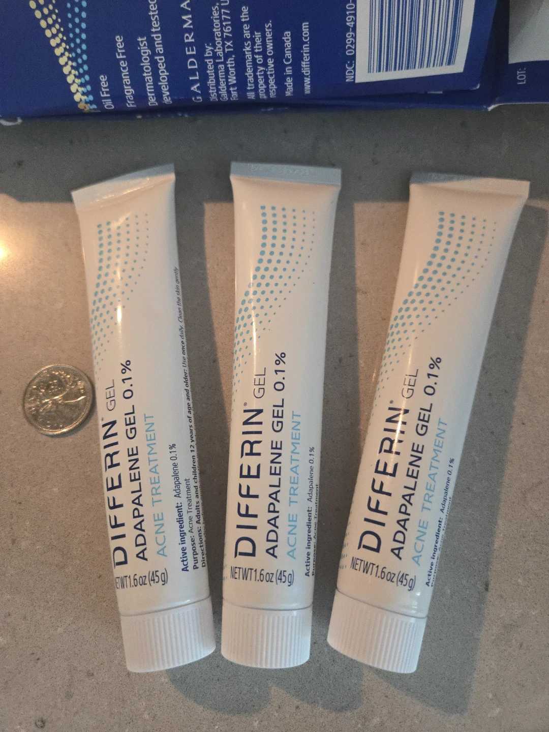 3 tubes of Differin 0.1% Adapelene