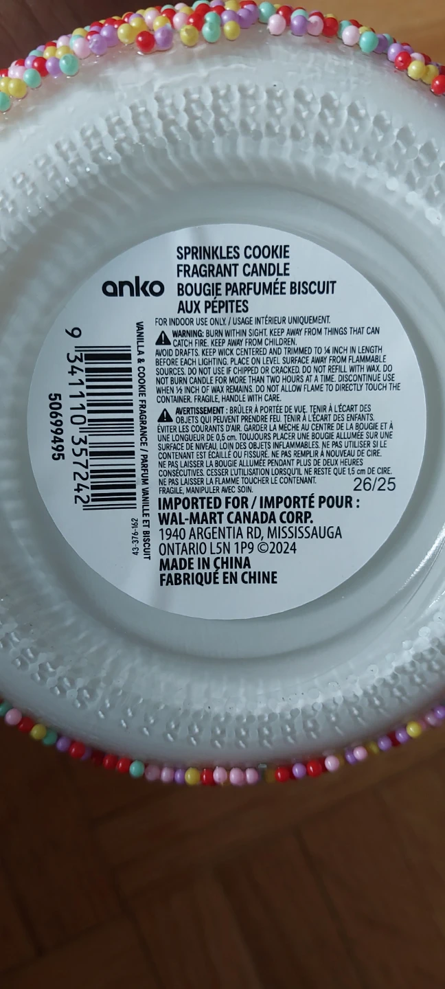 Anko Sprinkles Cookie Fragrant Candle Vanilla 454g / 16 oz - photo 3