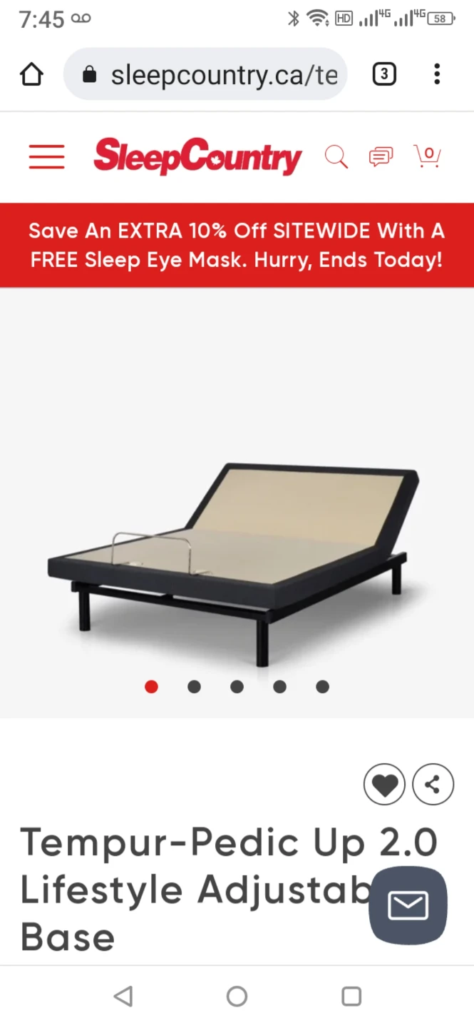 Tempur-Pedic Up 2.0 Lifestyle Adjustable Base⁸