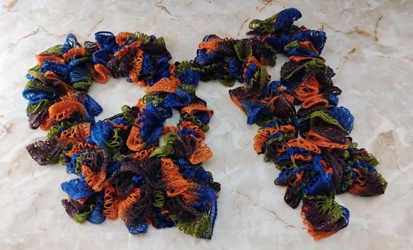 COLORFUL HANDMADE CROCHETED RUFFLE SCARVES - photo 3