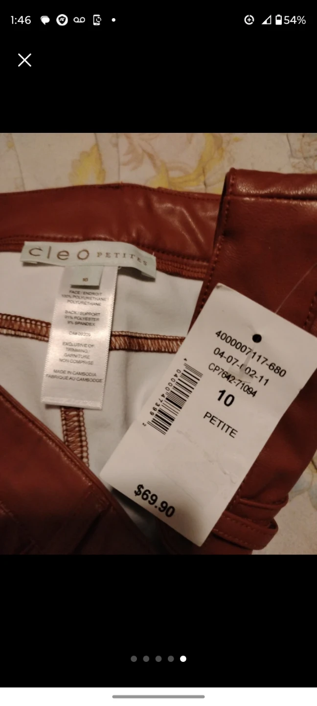 Cleo Petites Faux Leather Pants Size 10 - photo 5