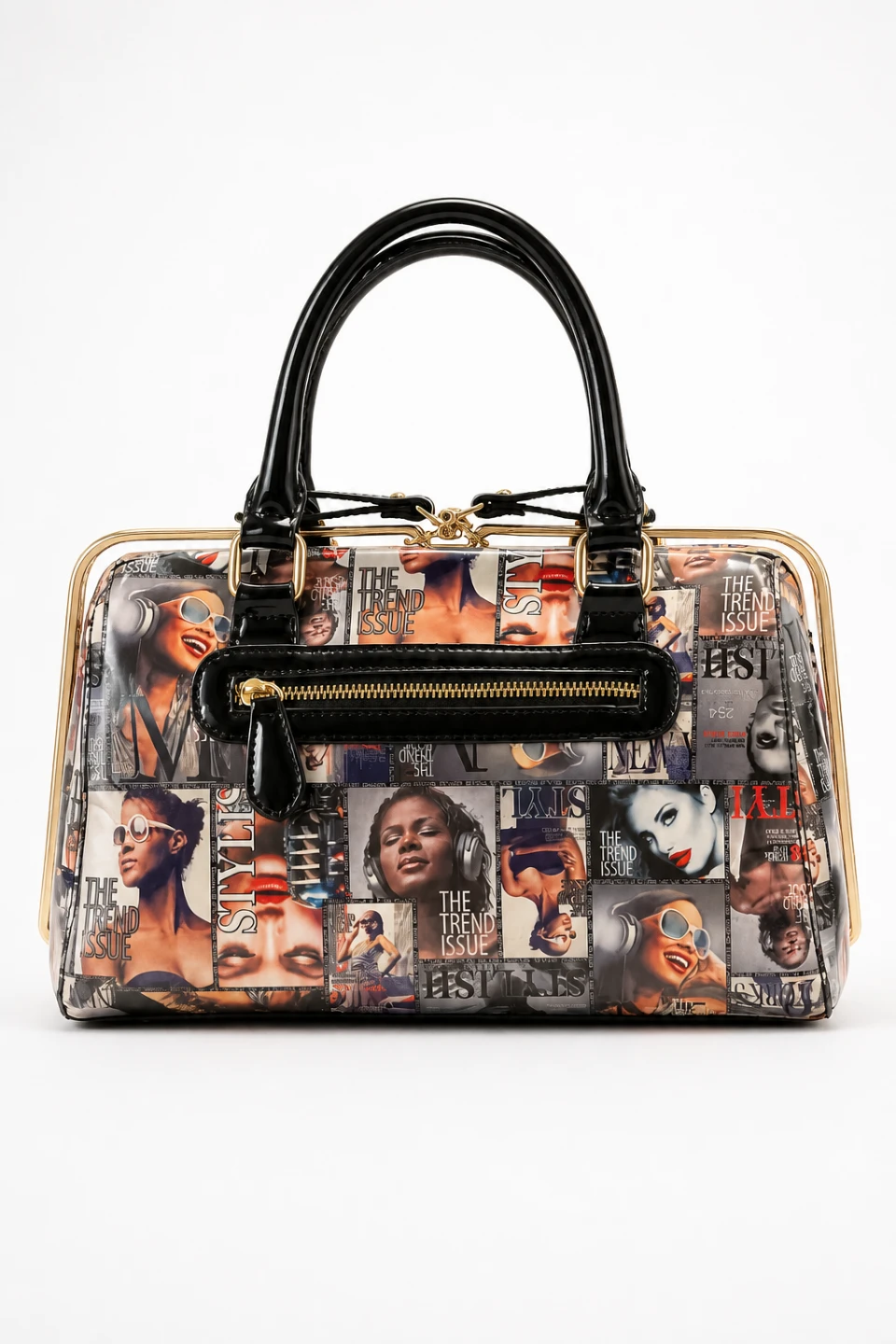 African American Fashion Magazine Collage Satchel Bag