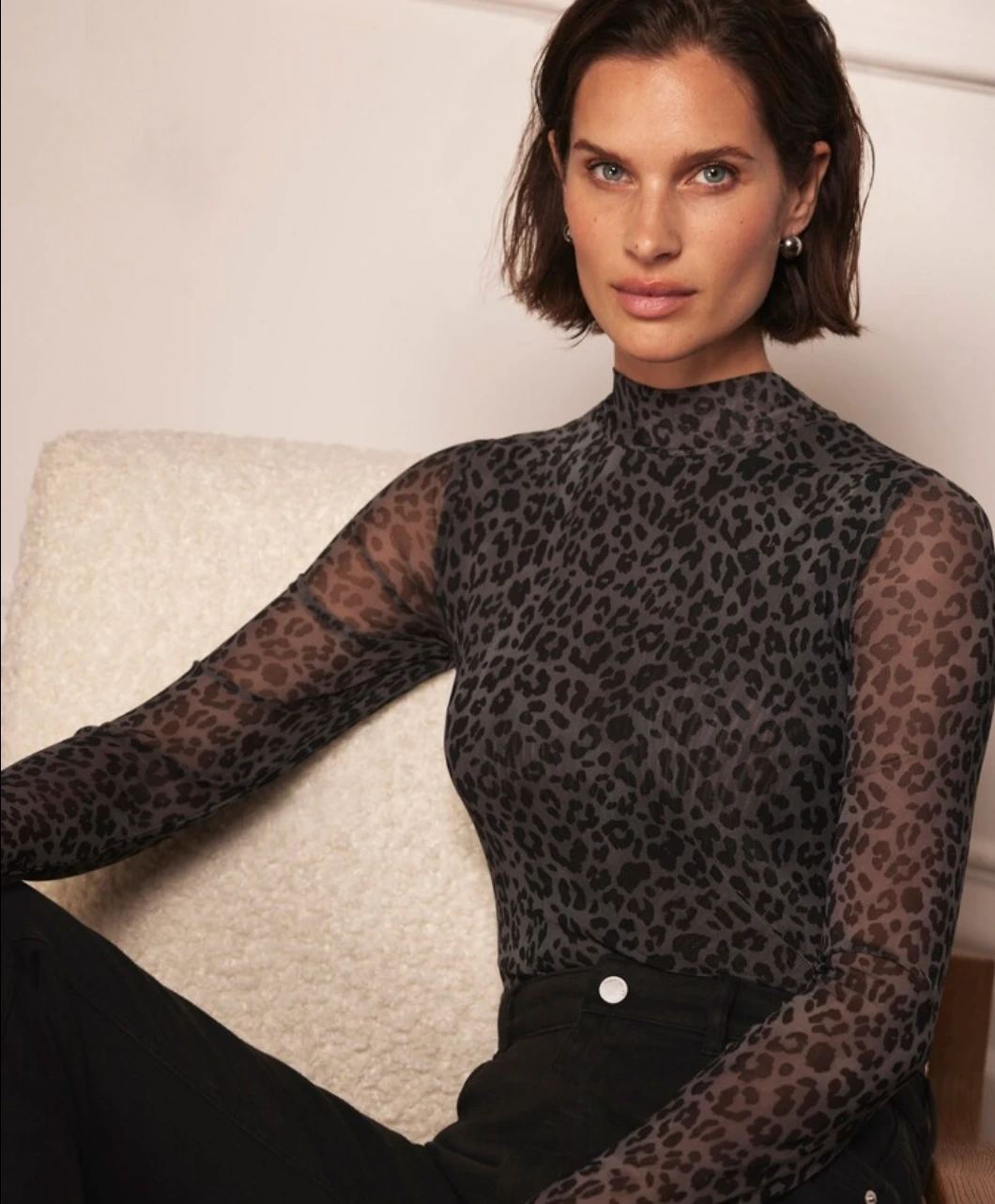 Mint Velvet designer mesh long sleeve top