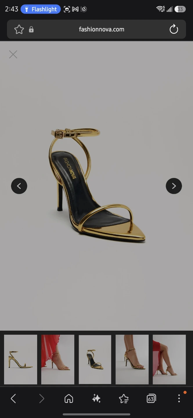 Fashion Nova Gold Strappy Stiletto Heels