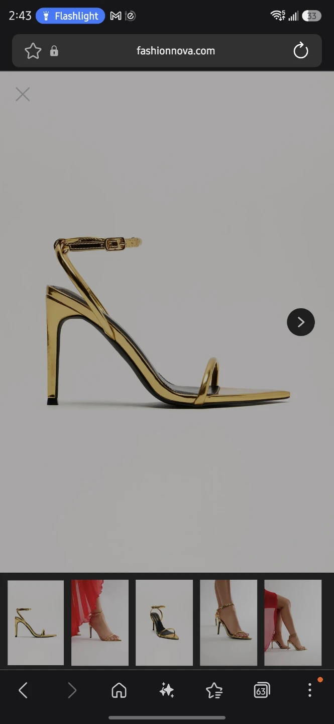 Fashion Nova Gold Strappy Stiletto Heels - photo 3
