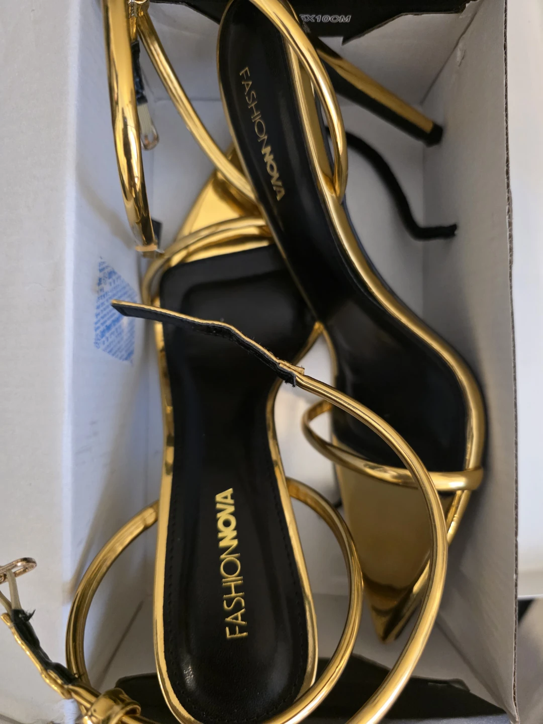 Fashion Nova Gold Strappy Stiletto Heels - photo 4