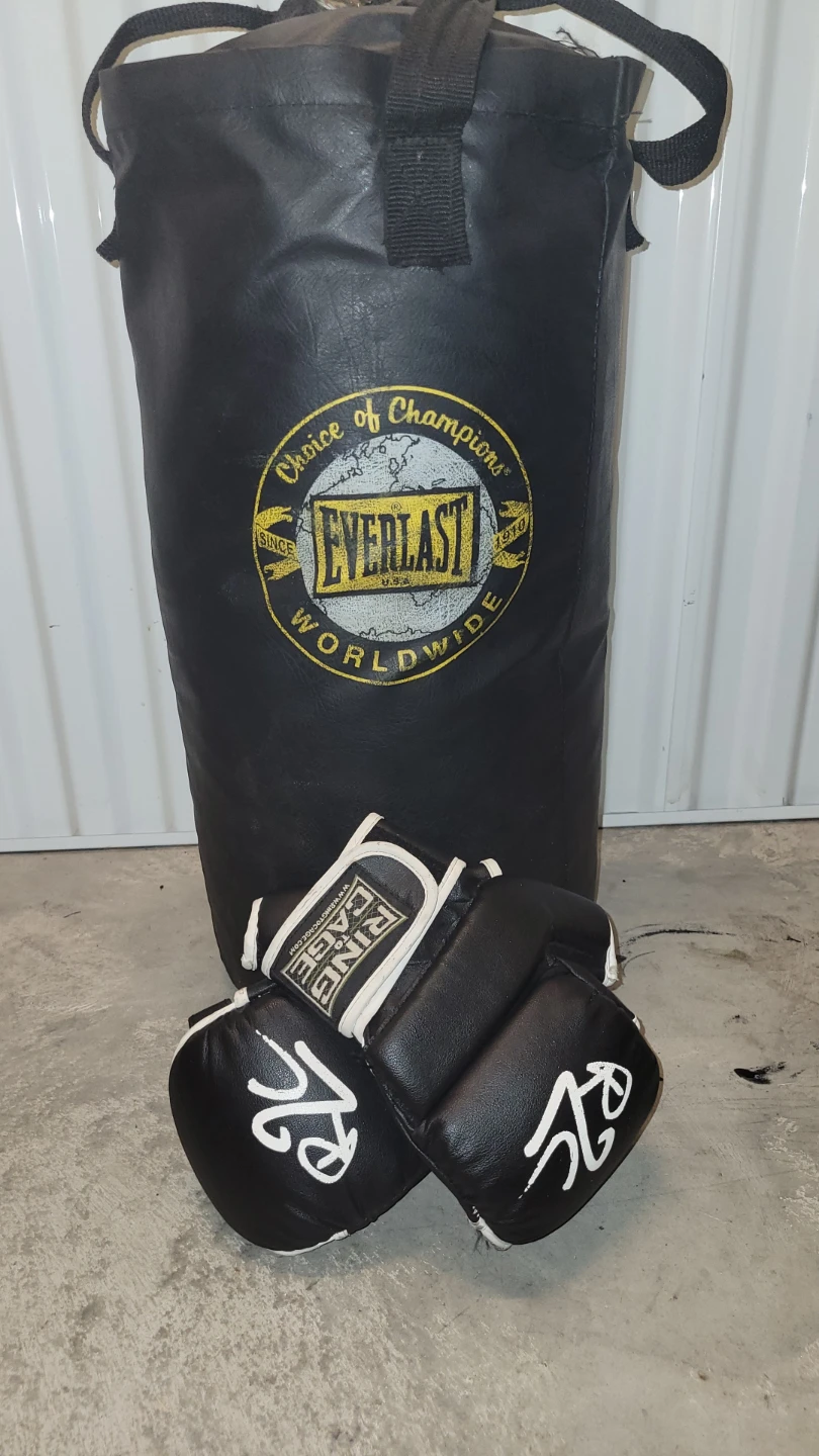 EverLast Heavy Sand Boxing Bag & Ring2Cage Fighting Gloves