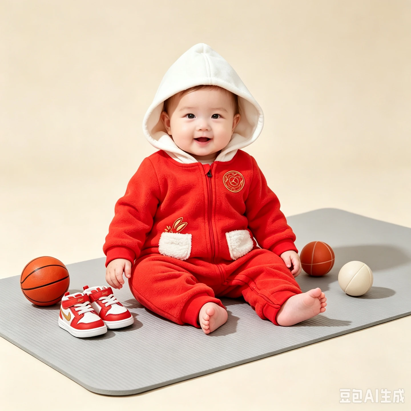 Jordan Baby Fleece Hooded Onesie