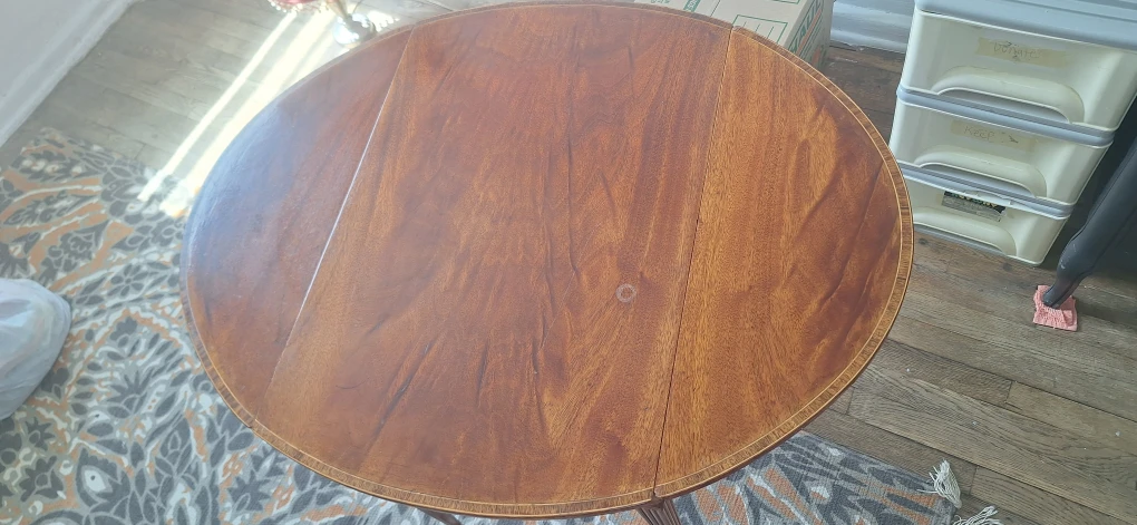Oval Wood Table with Drawer - photo 2