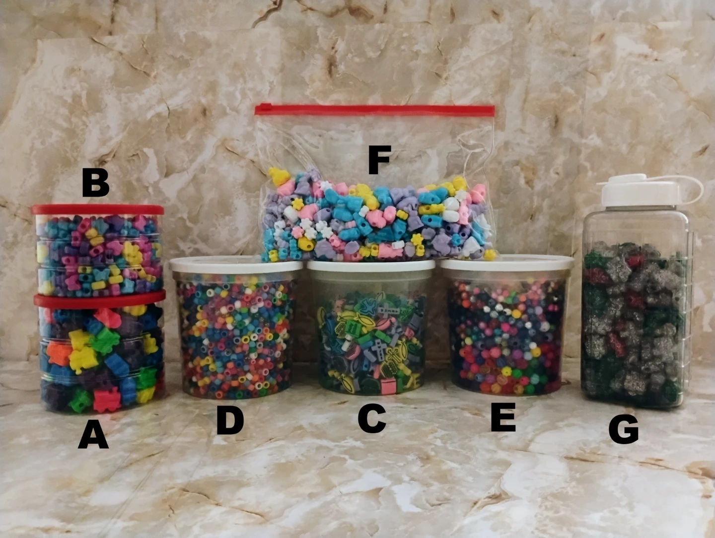 PONY BEADS - ASSORTED COLORS & SHAPES