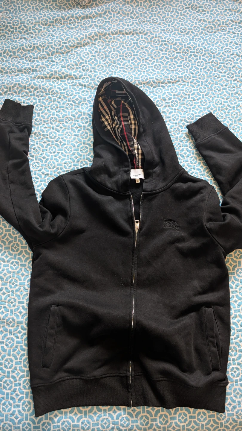 Burberry Black Zip-Up Hoodie