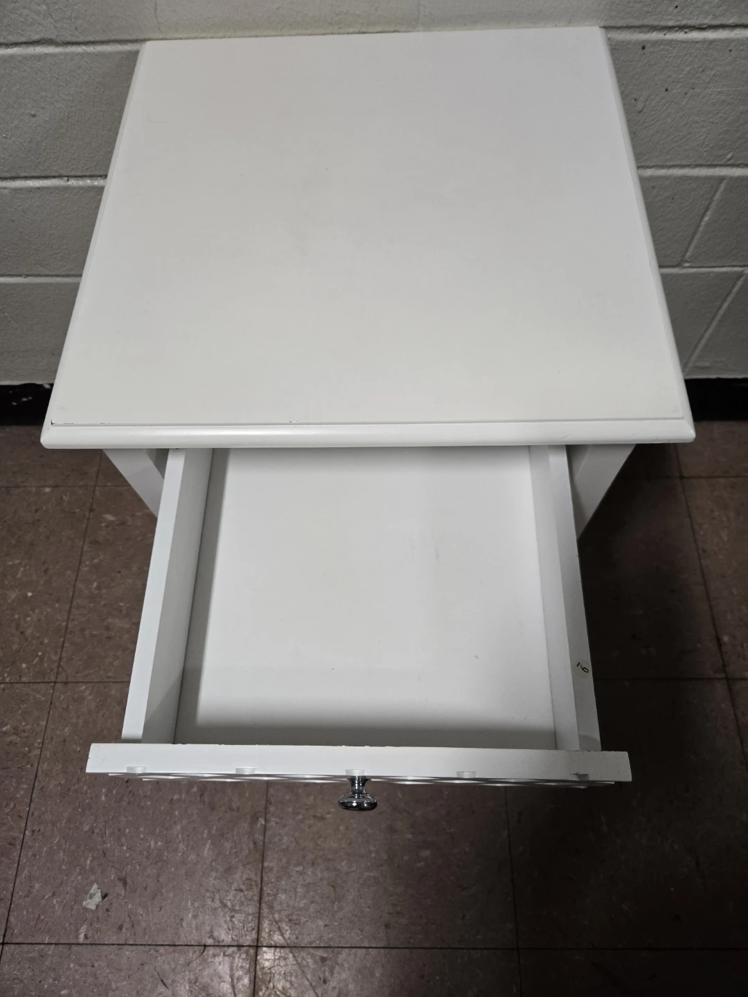 White Lattice Drawer Nightstand Side Table - photo 4