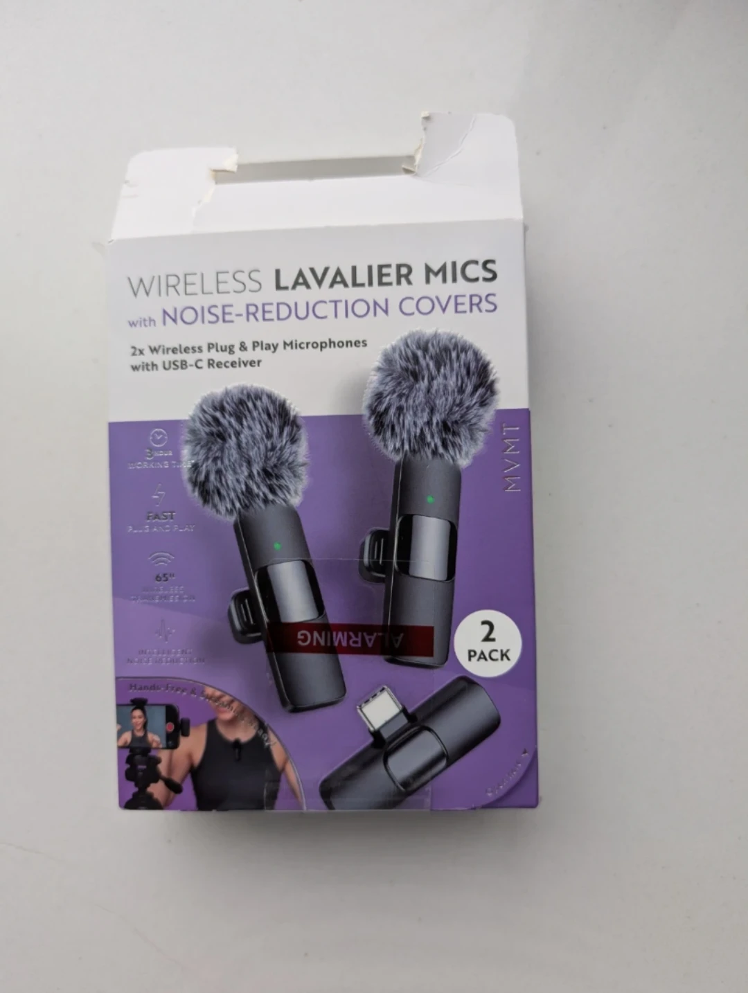 MVMT Wireless Lavalier Mics with Noise-Reduction Covers (2 Pack) - photo 3