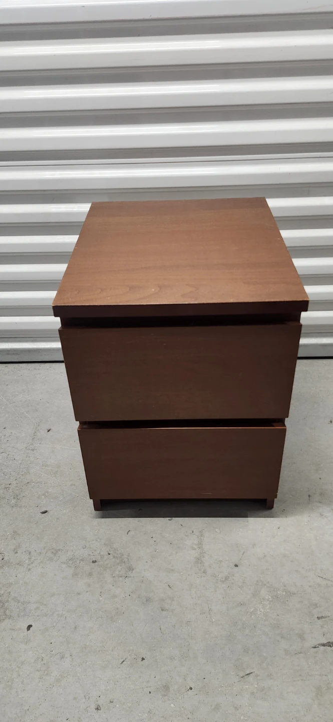 Brown 2-Drawer Nightstand