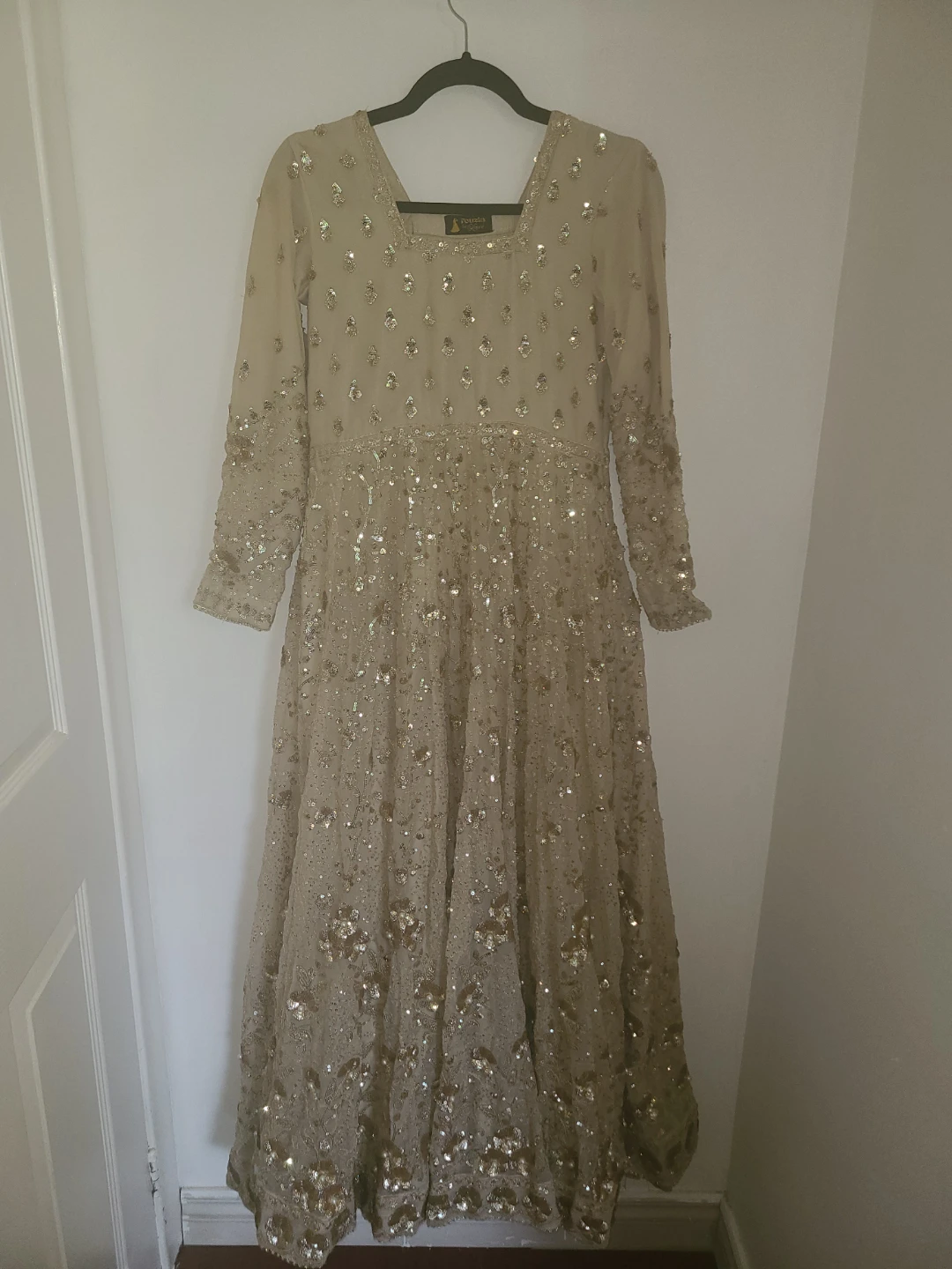 Beautiful Embellished Anarkali Dress with Dupatta and Pants