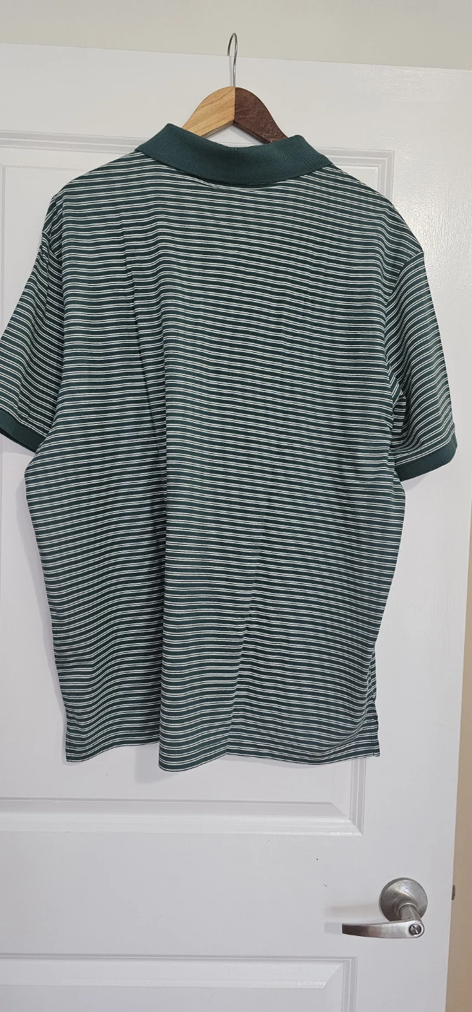 Calvin Klein Men's Striped Polo Shirt - Green/White - photo 2
