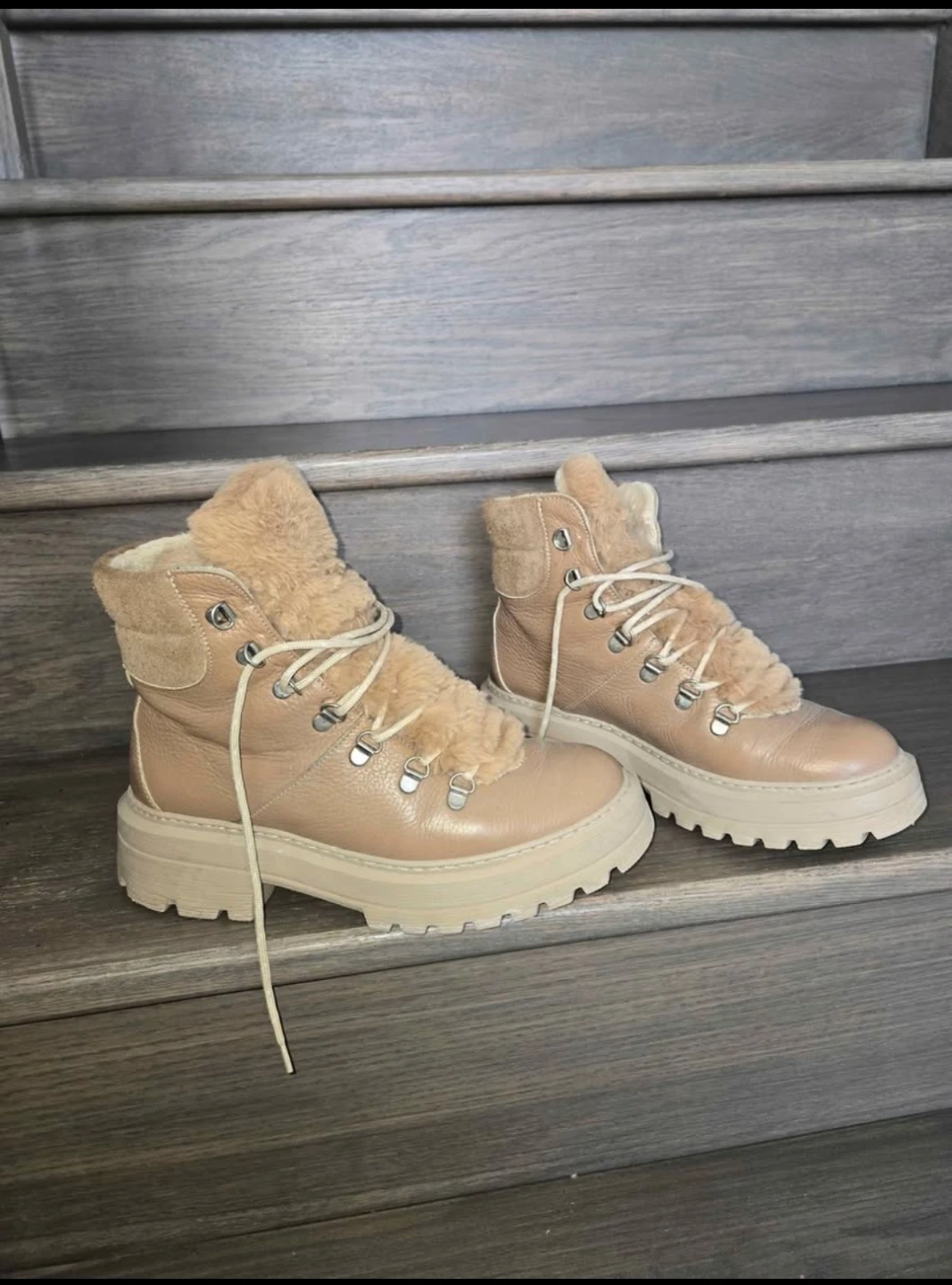 RKO Lace-up Fur Lined Boots - Size 38 - photo 4