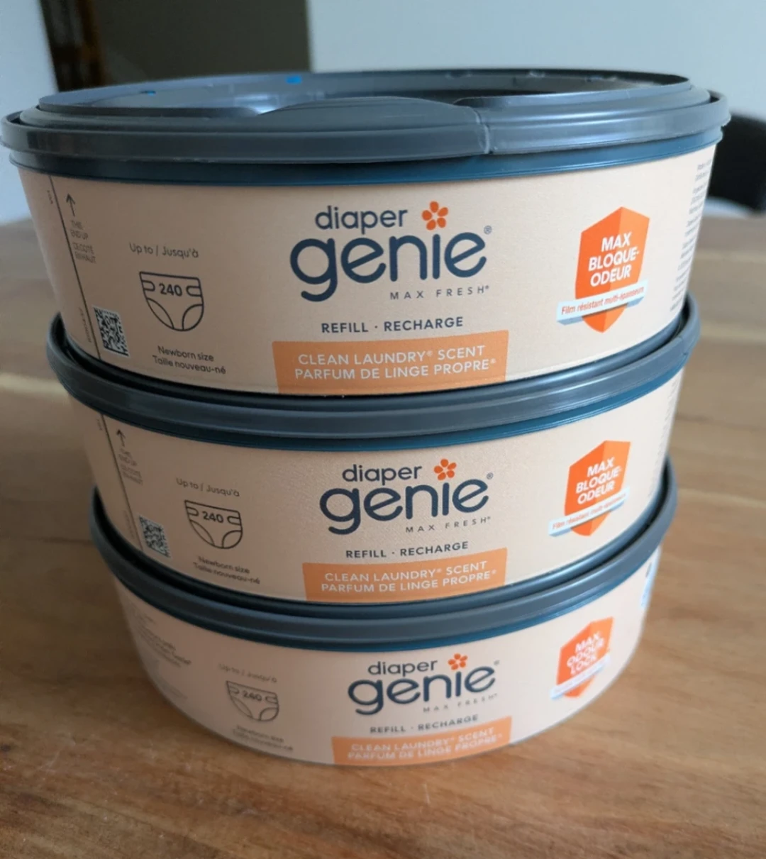3x Diaper Genie Max Fresh Clean Laundry Scent Refills (3-pack)