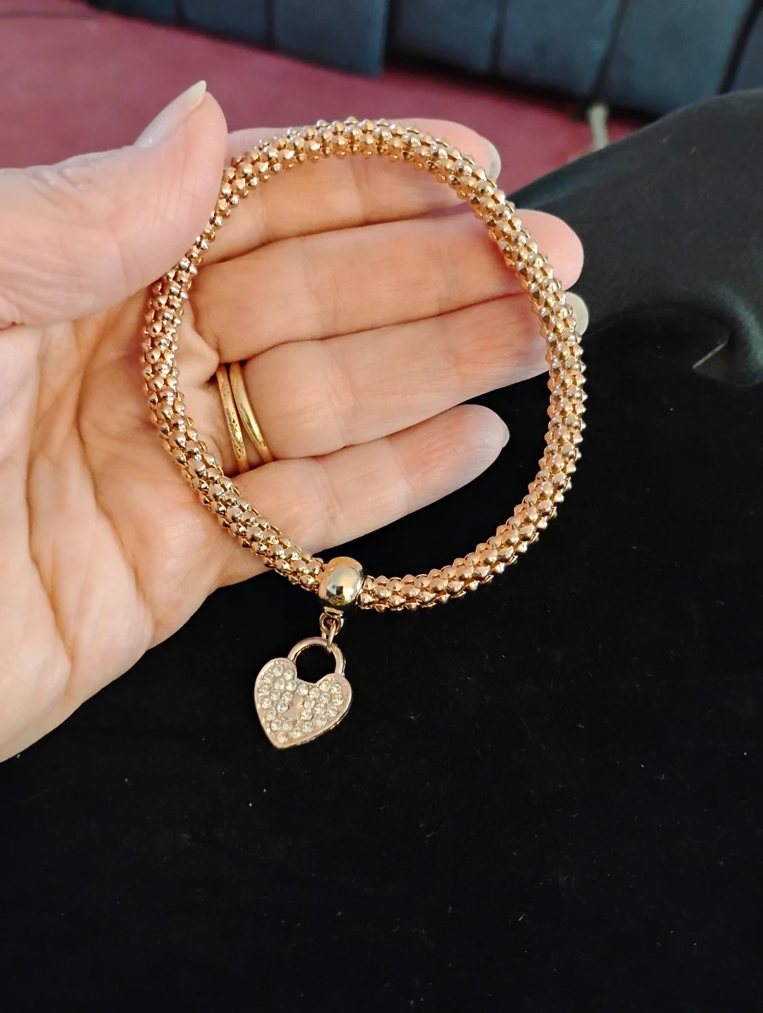 Gold Plated Heart Charm Bracelet